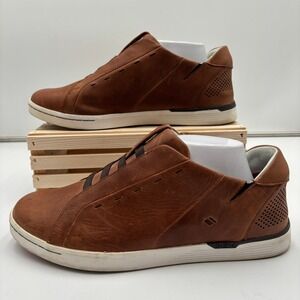 Kizik Boston Date Leather Slip On‎ Sneakers Brown Mens 12 Hands Free Shoes